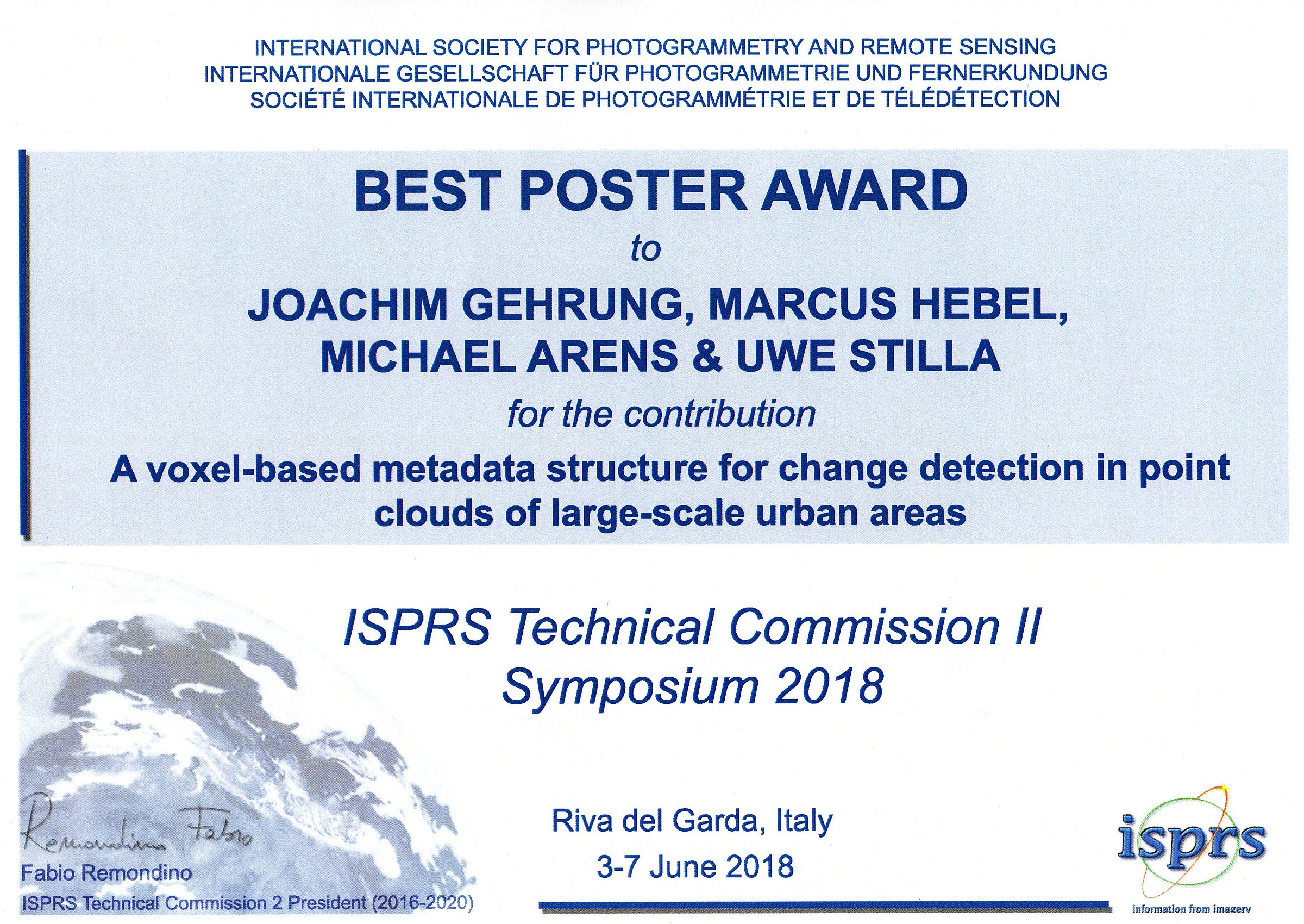 Gehrung et al. (2018) Best Poster Award
