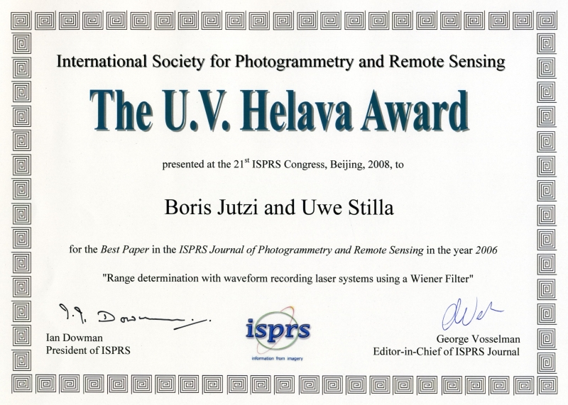 Jutzi B, Stilla U (2006) Helava Award 2016